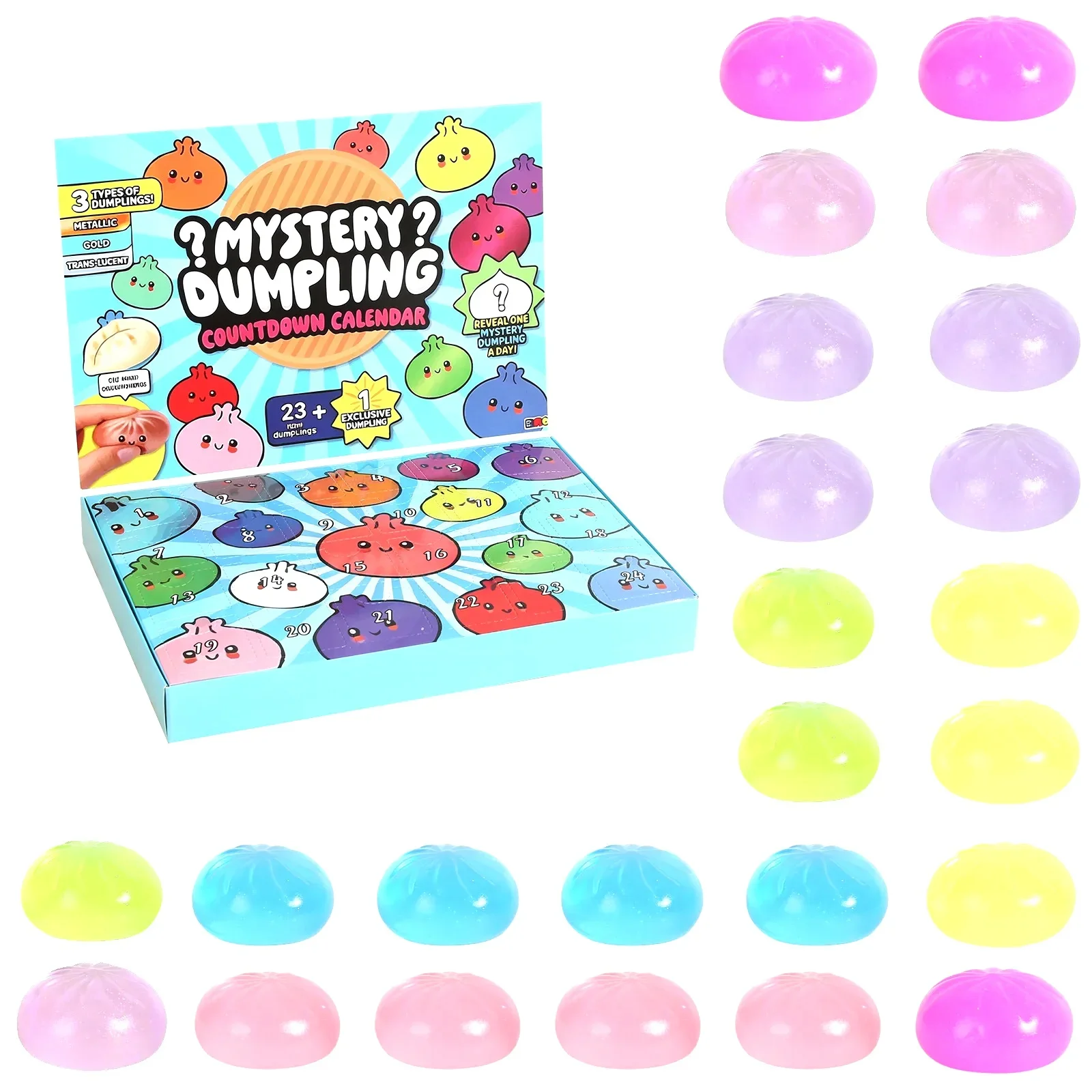 Mystery Dumpling Advent Calendar Slow Resilience Anxiety Relief 24-Day Countdown Calendar Fidget stress relief toy gifts
Mystery Dumpling Advent Calendar Slow Resilience Anxiety Relief 24-Day Countdown Calendar Fidget stress relief toy gifts