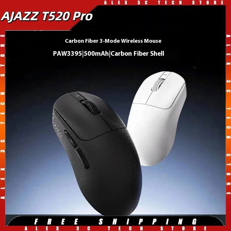 AJAZZ T520 Pro Wireless Mouse PAW 3395 Carbon Fiber Case Dual 8KHz Polling Rate 32000DPI Bleutooth Gaming Mouse for Mac Windows
AJAZZ T520 Pro Wireless Mouse PAW 3395 Carbon Fiber Case Dual 8KHz Polling Rate 32000DPI Bleutooth Gaming Mouse for Mac Windows