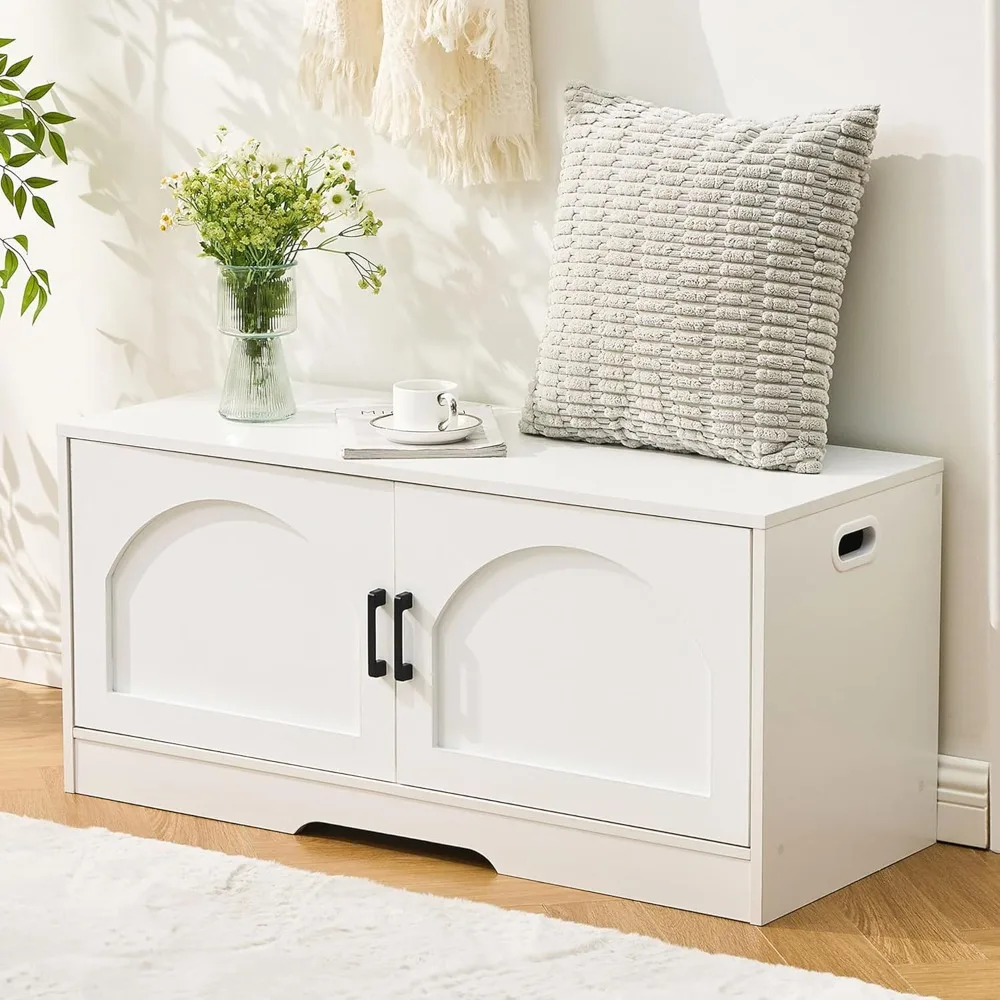 Shoe Bench, Entryway Storage Bench with 2 Doors, Shoe Rack Adjustable Shelves, Shoe Cabinet with Storage
Shoe Bench, Entryway Storage Bench with 2 Doors, Shoe Rack Adjustable Shelves, Shoe Cabinet with Storage