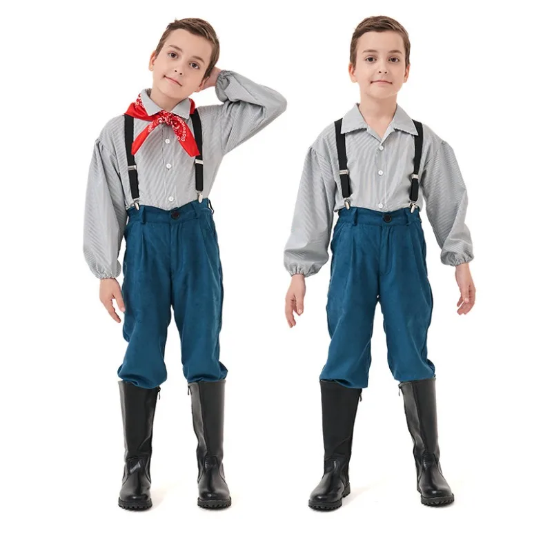 European Colonial Farm Workwear Long Sleeve Top Shirt Overalls Pants Full Set Medieval Costume Uniform Role Play Outfit
European Colonial Farm Workwear Long Sleeve Top Shirt Overalls Pants Full Set Medieval Costume Uniform Role Play Outfit