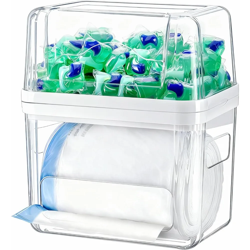 3 in 1 Trash Bag Dispenser Grocery Garbage Bags Holder Clear Storage Box for Dishwasher Pods and Laundry Detergent Tabs
3 in 1 Trash Bag Dispenser Grocery Garbage Bags Holder Clear Storage Box for Dishwasher Pods and Laundry Detergent Tabs