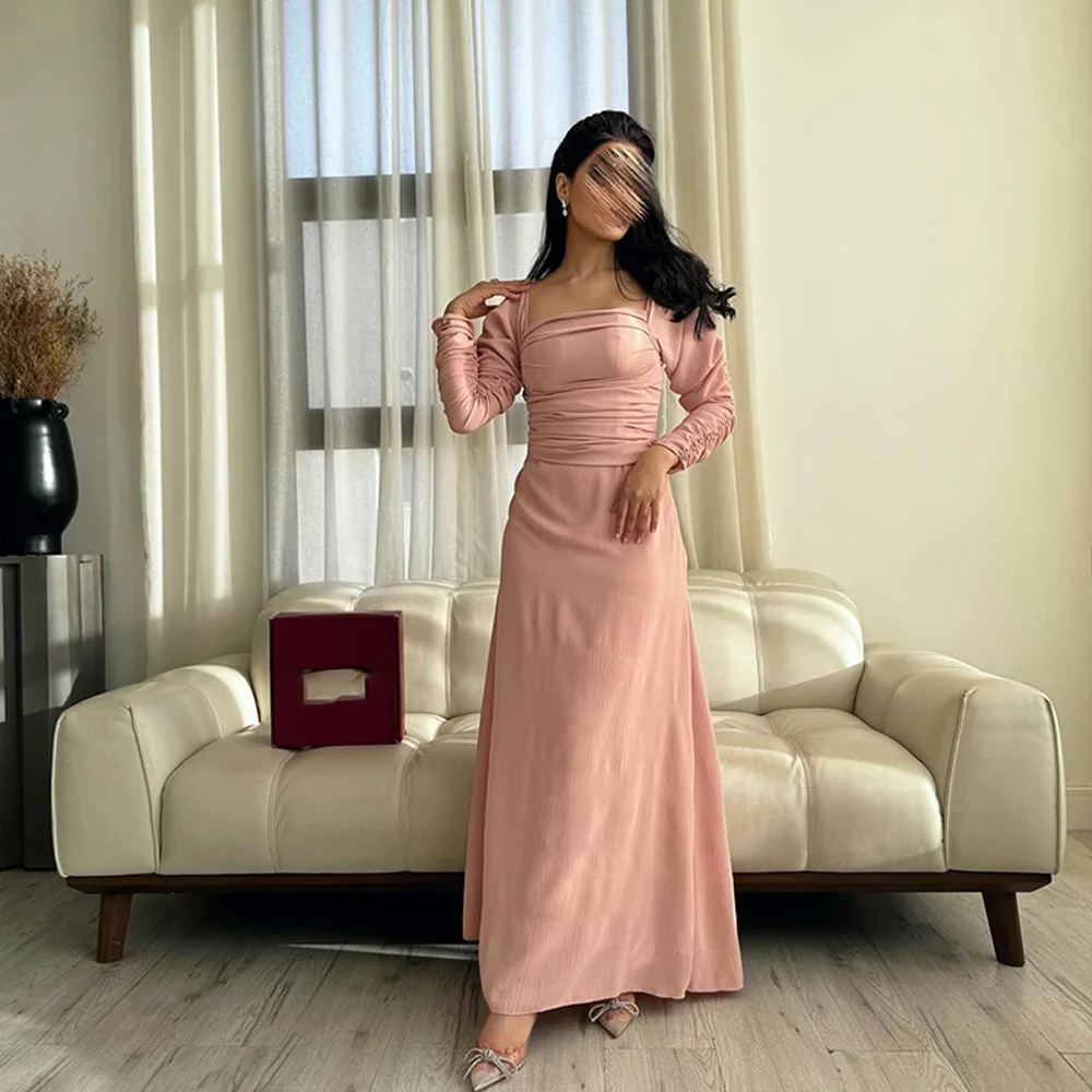 Lace Up Back A-Line Square Neck Off the Shoulder Fashion Evening Dresses Floor Length Special Occasion Gowns Jersey Long Sleeves
Lace Up Back A-Line Square Neck Off the Shoulder Fashion Evening Dresses Floor Length Special Occasion Gowns Jersey Long Sleeves