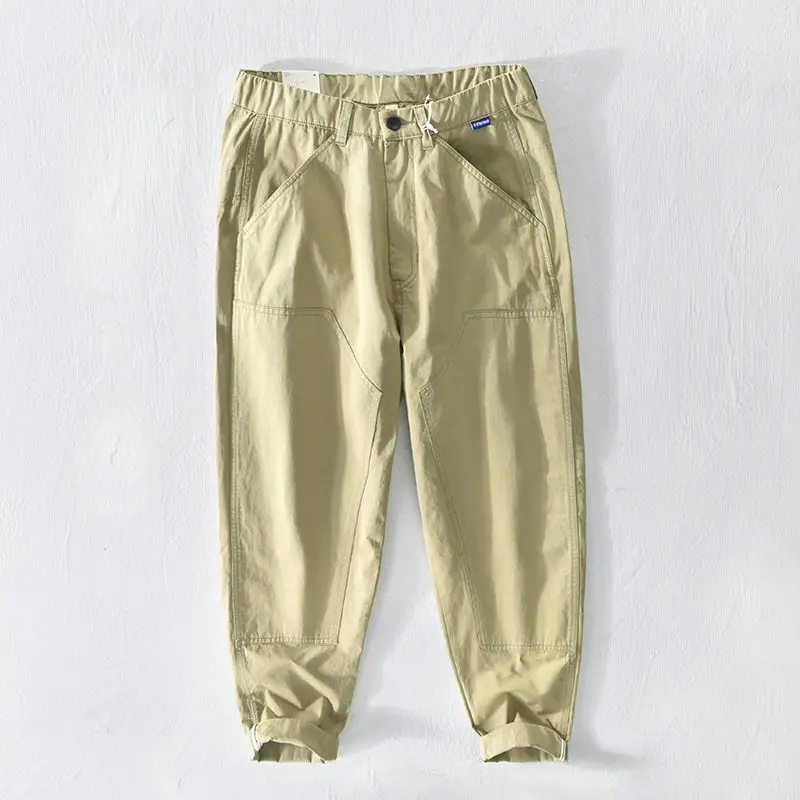 Летние повседневные свободные хлопковые рабочие брюки для мужчин, японский стиль, износостойкие прямые брюки для активного отдыха, модель весна-осень
Летние повседневные свободные хлопковые рабочие брюки для мужчин, японский стиль, износостойкие прямые брюки для активного отдыха, модель весна-осень
