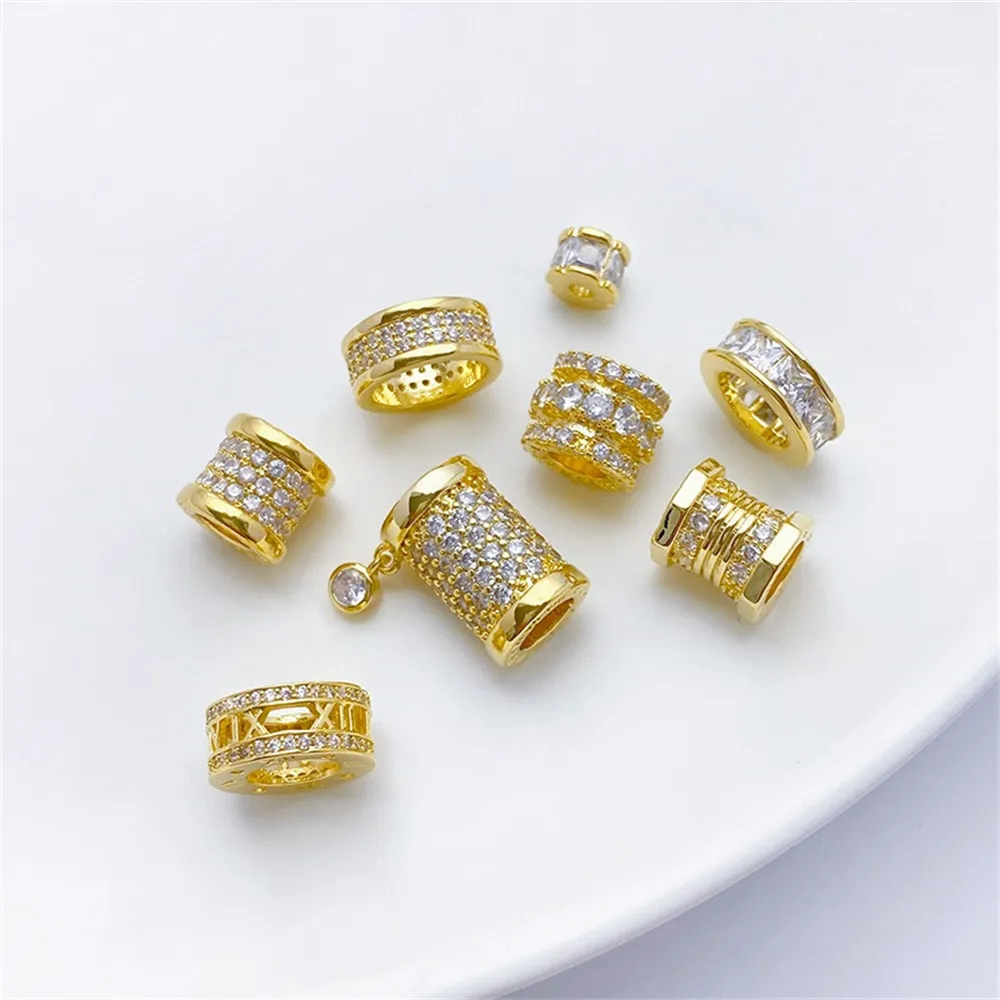 14K Gold-plated Zirconium Large Hole Separated Bead Barrel Bead Separated Bead Handmade DIY Bracelet Necklace Jewelry Material
14K Gold-plated Zirconium Large Hole Separated Bead Barrel Bead Separated Bead Handmade DIY Bracelet Necklace Jewelry Material