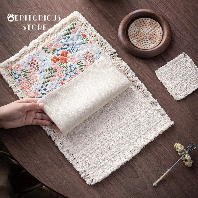 Handmade Embroidered Tea Mat Large Dry Table Tea Napkin Chinese Zen Table Cloth Tea Flag Coaster Non-slip Tea Tray Mat Supplies
Handmade Embroidered Tea Mat Large Dry Table Tea Napkin Chinese Zen Table Cloth Tea Flag Coaster Non-slip Tea Tray Mat Supplies