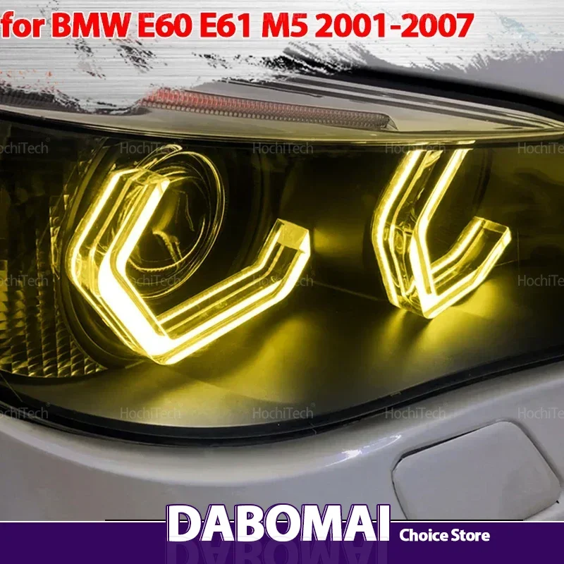 Retrofit M4 Style White Yellow Crystal Light Angel Eyes Kit for BMW 5 Series E60 E61 520i 525i 530i 540i 545i 550i M5 2001-2007 
Retrofit M4 Style White Yellow Crystal Light Angel Eyes Kit for BMW 5 Series E60 E61 520i 525i 530i 540i 545i 550i M5 2001-2007