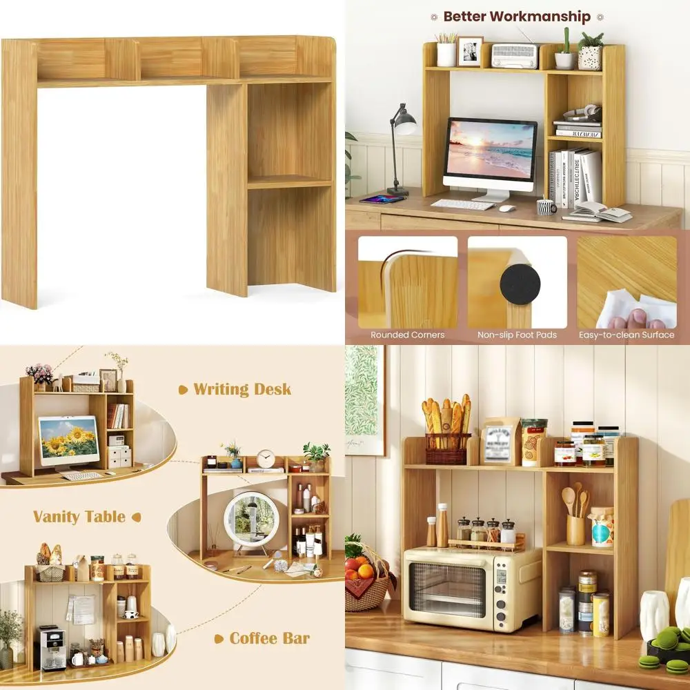 5-Shelf Wooden Desk Hutch with Anti-Toppling, Bookshelf Organizer for Office, Study, Dorm (Burlywood)
5-Shelf Wooden Desk Hutch with Anti-Toppling, Bookshelf Organizer for Office, Study, Dorm (Burlywood)