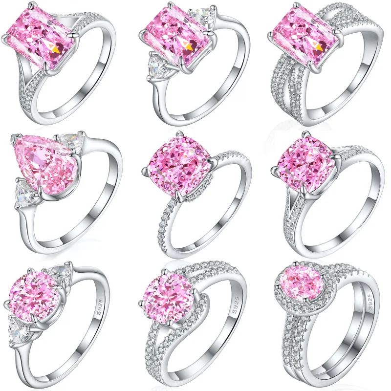 Copper electroplated with goldS925Pure silver high-carbon diamond gemstone ring, light luxury5Carat ice-cut pink ring
Copper electroplated with goldS925Pure silver high-carbon diamond gemstone ring, light luxury5Carat ice-cut pink ring