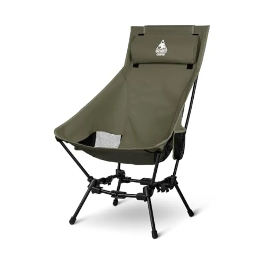 Camping chair with dragonhide material, black color, oversized pillow design and widened seat for comfort, 275 lbs capacity
Camping chair with dragonhide material, black color, oversized pillow design and widened seat for comfort, 275 lbs capacity