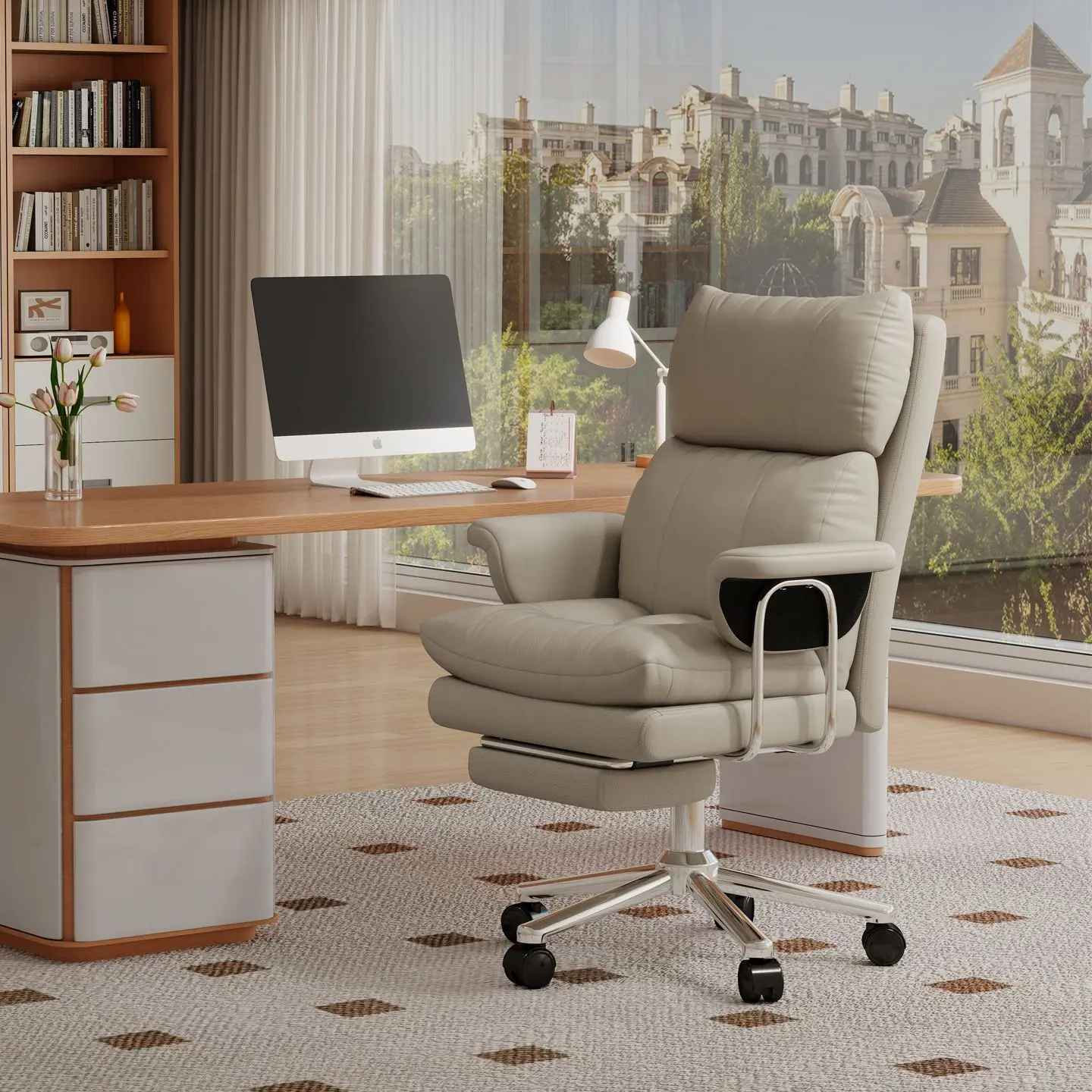 Home Office Desk Computer Chair with Reclining Sofa, Comfortable Office Boss Chair for Long Sitting Leisure with Backrest Swivel
Home Office Desk Computer Chair with Reclining Sofa, Comfortable Office Boss Chair for Long Sitting Leisure with Backrest Swivel