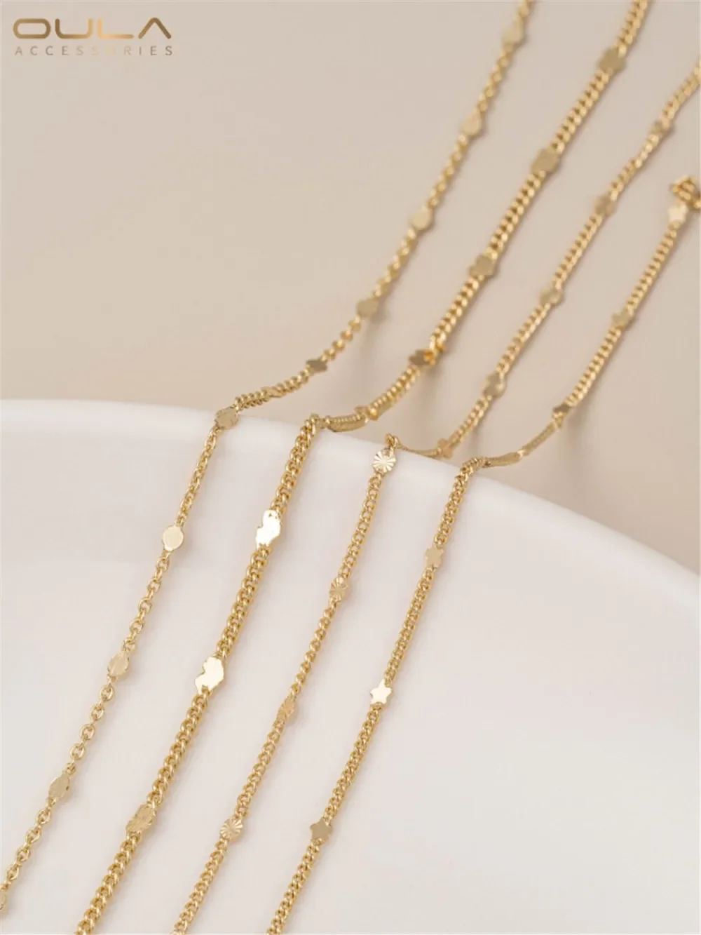 14k Gold Wrapped Heart-shaped Pentagonal Star Circle, Sunflower Chain, Cross Chain Handmade Jewelry DIY Loose Chain Material
14k Gold Wrapped Heart-shaped Pentagonal Star Circle, Sunflower Chain, Cross Chain Handmade Jewelry DIY Loose Chain Material