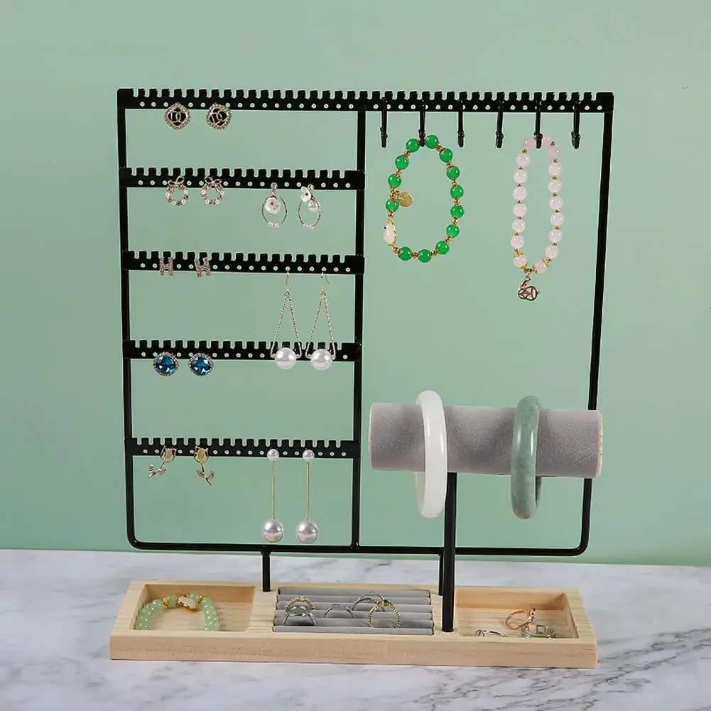 Tabletop Jewelry Rack Capacity Jewelry Storage Rack with Detachable Wooden Base for Bracelets Necklaces Watches for Organization
Tabletop Jewelry Rack Capacity Jewelry Storage Rack with Detachable Wooden Base for Bracelets Necklaces Watches for Organization