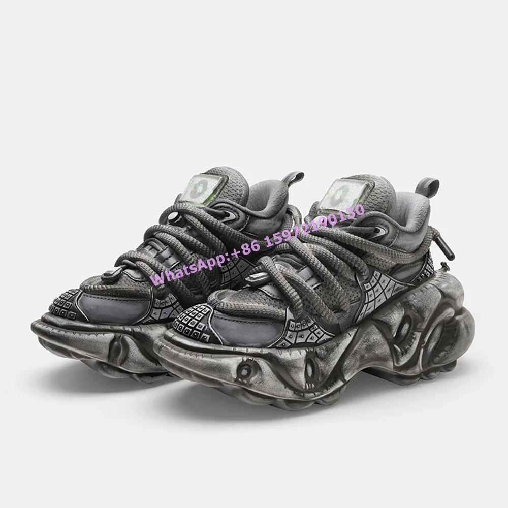 Shallow Gray Pumps Strange Style Heels Round Toe Distress Air Mesh Leisure Cross Tied Shoes Couples High Increase Fashion Shoes
Shallow Gray Pumps Strange Style Heels Round Toe Distress Air Mesh Leisure Cross Tied Shoes Couples High Increase Fashion Shoes