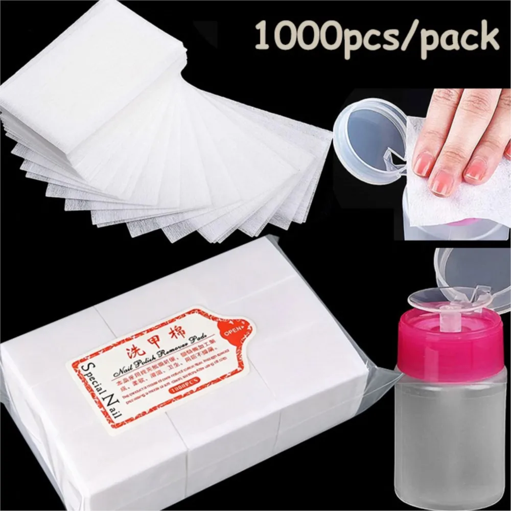 1000PCS Lint Free Nail Cotton Pads with 1PC Pump Dispenser Bottle Nail Polish Remover UV Gel Residue Wipes Nails Cleaning Tools
1000PCS Lint Free Nail Cotton Pads with 1PC Pump Dispenser Bottle Nail Polish Remover UV Gel Residue Wipes Nails Cleaning Tools