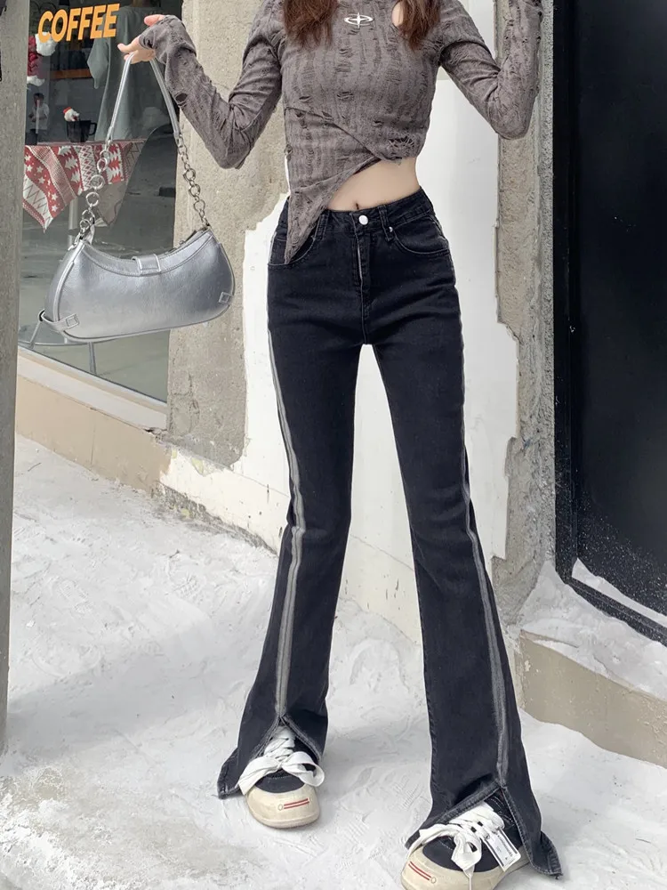 2023 Cyber Y2K Fashion Vintage Black Split Slim Flare Jeans Girls Pants For Women Clothes High Waist Korean Casual Lady Trousers
2023 Cyber Y2K Fashion Vintage Black Split Slim Flare Jeans Girls Pants For Women Clothes High Waist Korean Casual Lady Trousers