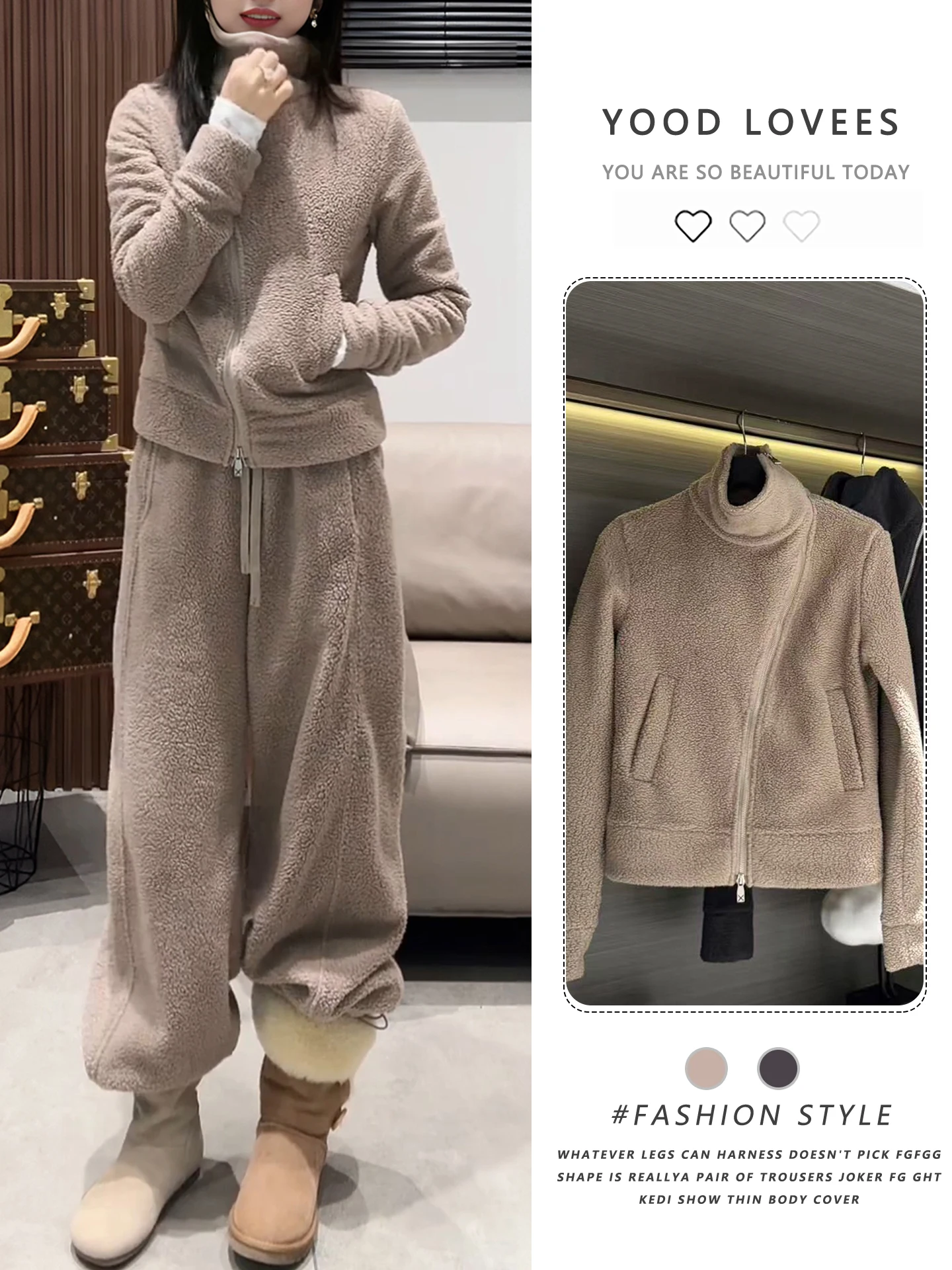Winter 2026 New Style Luxury Casual Warm Two-Piece Set Women's Zipper Stand Collar Jacket Wide Leg Pants Fashionable Commute ...
Winter 2026 New Style Luxury Casual Warm Two-Piece Set Women's Zipper Stand Collar Jacket Wide Leg Pants Fashionable Commute ...