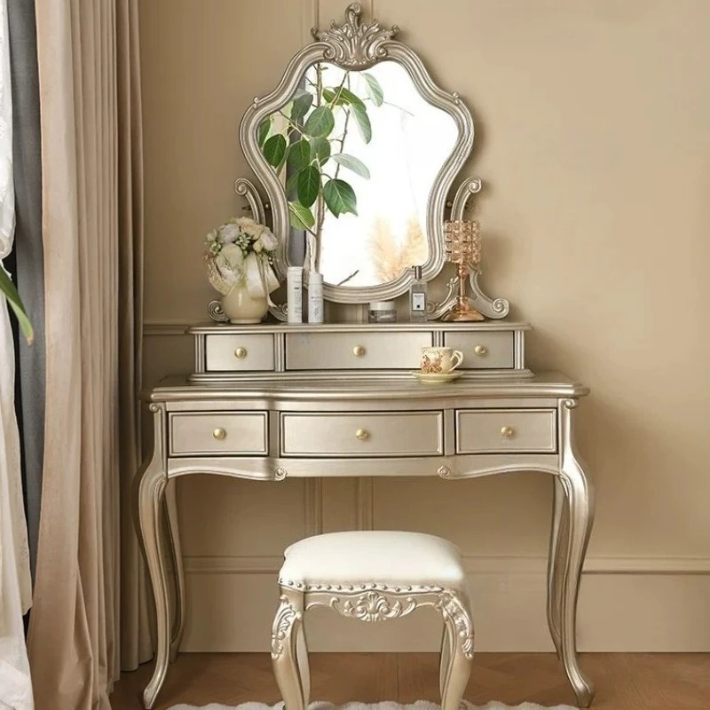 French style luxury dressing table bedroom with mirror makeup vanity tables Toiletries vanities desk chest of drawers furniture
French style luxury dressing table bedroom with mirror makeup vanity tables Toiletries vanities desk chest of drawers furniture