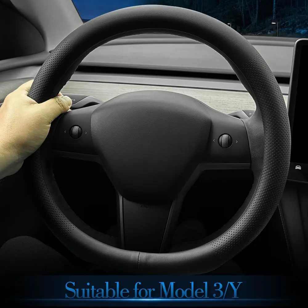 Car Steering Wheel Cover for Tesla Model 3 / Y Nappa Pu Leather Ultra-Thin Steering Wheel Cover with Non-Slip Design
Car Steering Wheel Cover for Tesla Model 3 / Y Nappa Pu Leather Ultra-Thin Steering Wheel Cover with Non-Slip Design