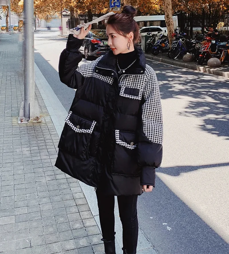 Fashion Stand-Collar Patchwork Parkas Women's 2023 Winter Thick Warm Down Cotton Jacket Loose Casual Pocket Female Outwear
Fashion Stand-Collar Patchwork Parkas Women's 2023 Winter Thick Warm Down Cotton Jacket Loose Casual Pocket Female Outwear