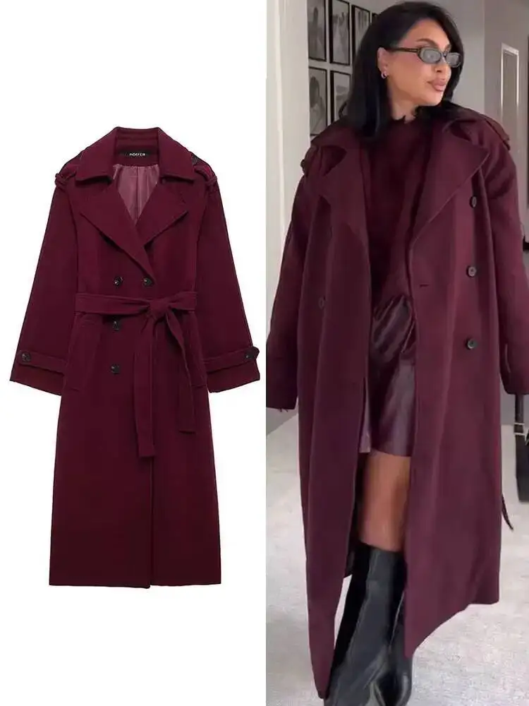 Female Autumn Vintage Bury Oversize Outerwear Lapel Double Breasted Belt Coat Long Sleeves Street Fashion Windbreaker
Female Autumn Vintage Bury Oversize Outerwear Lapel Double Breasted Belt Coat Long Sleeves Street Fashion Windbreaker