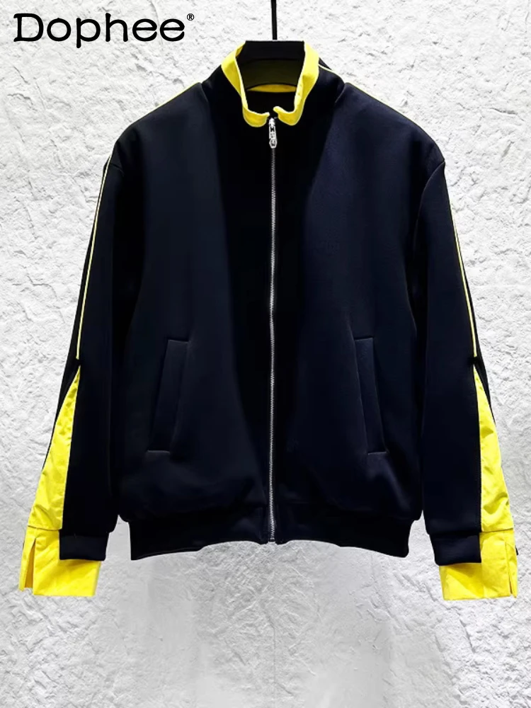Men's 2026 Spring New Faux Two-Piece Splicing Stand Collar Jackets Fashion Comfort Versatile Jackets Zipper Sweatshirts Coats
Men's 2026 Spring New Faux Two-Piece Splicing Stand Collar Jackets Fashion Comfort Versatile Jackets Zipper Sweatshirts Coats