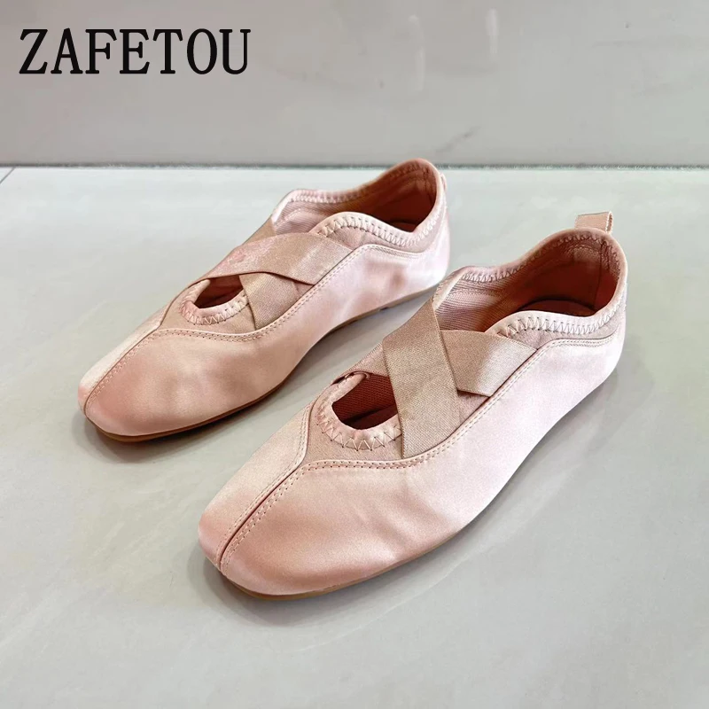 Zafetou Shoes Women 2024 Autumn New Comfortable Silk Flat ballet shoes Anti-skid Soft Sole Casual Outside Daily Walking Loafers
Zafetou Shoes Women 2024 Autumn New Comfortable Silk Flat ballet shoes Anti-skid Soft Sole Casual Outside Daily Walking Loafers