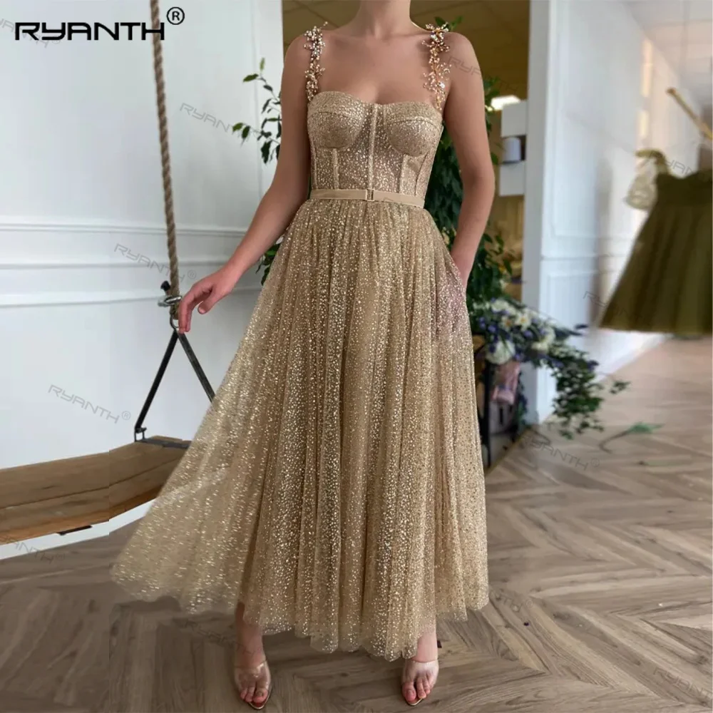 Prom Dress Tea Length Sparkly Homecoming Dress Spaghetti Straps Belt A-line Prom Party Dresses Strapless Wedding Party Dress
Prom Dress Tea Length Sparkly Homecoming Dress Spaghetti Straps Belt A-line Prom Party Dresses Strapless Wedding Party Dress