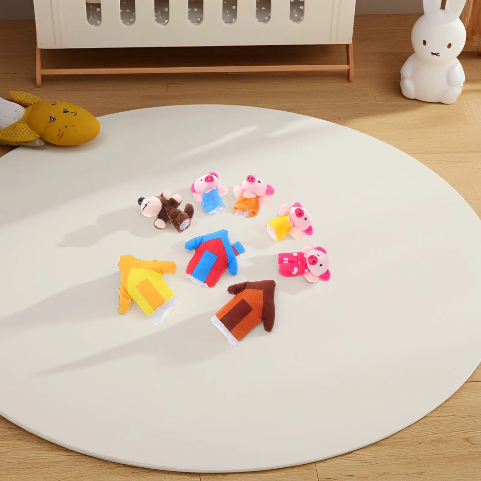 8Pcs Finger Puppets Set 3 Story Mummy Pig Wolf Straw Wood Brick Houses for Toddlers Preschool Learning Play
8Pcs Finger Puppets Set 3 Story Mummy Pig Wolf Straw Wood Brick Houses for Toddlers Preschool Learning Play