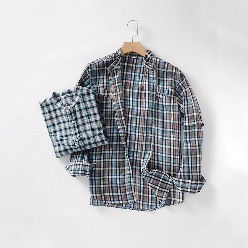 Busin Casual Linen irt Long Sve Plaid Stand Collar Spring Summer New Arrival Men's Loose Fit Daily Wear Thin Model
Busin Casual Linen irt Long Sve Plaid Stand Collar Spring Summer New Arrival Men's Loose Fit Daily Wear Thin Model