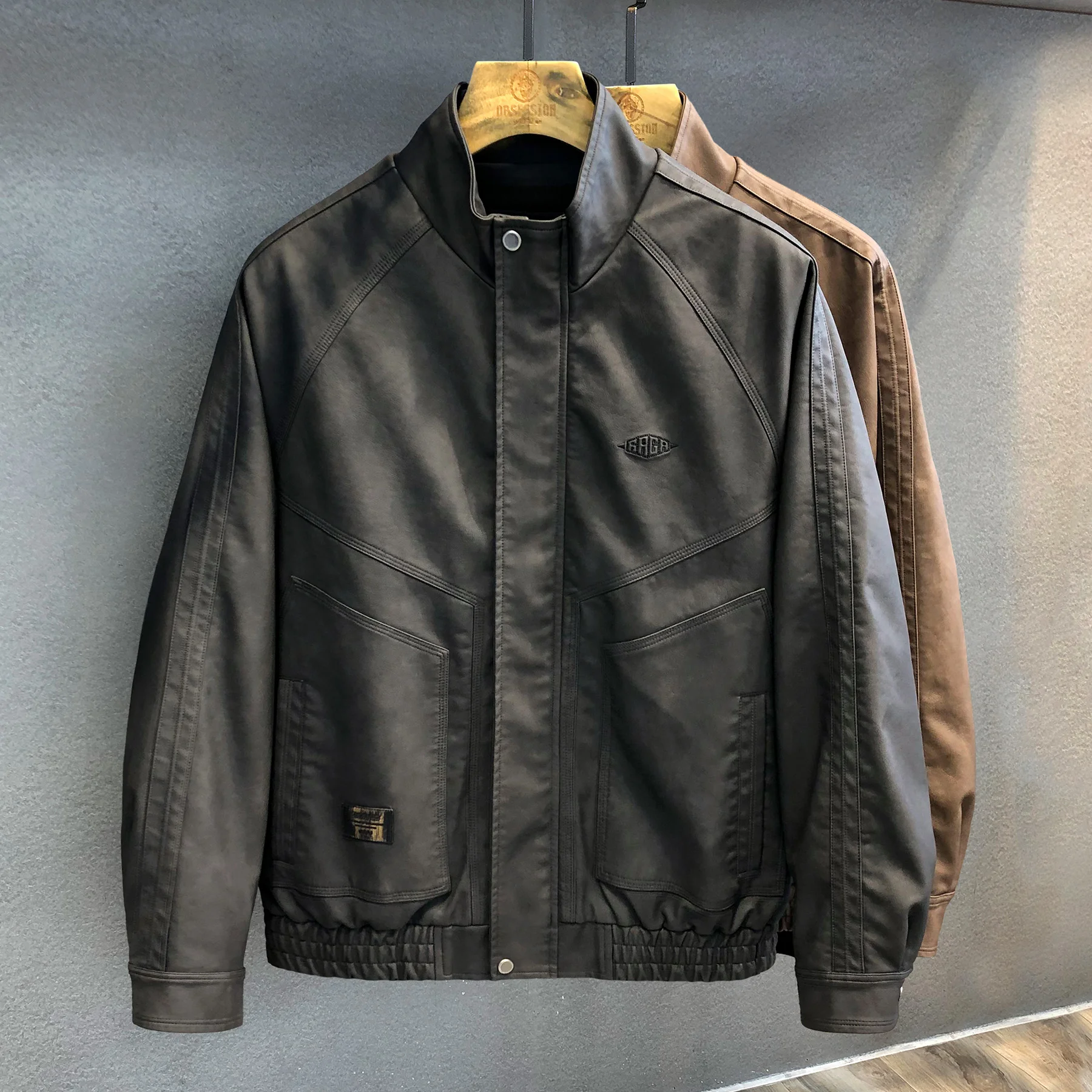 Pioneer Deconstructed High Quality Distressed Dirty Dyed Motorcycle Stand Collar Leather Jacket for Men American Vintage Amekaji 
Pioneer Deconstructed High Quality Distressed Dirty Dyed Motorcycle Stand Collar Leather Jacket for Men American Vintage Amekaji