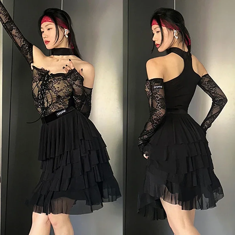 New Latin Dance Dress Women Sexy Dance Clothes Black Lace Bodysuit Skirt Adult Rumba Samba Salsa Performance Costume DNV20046
New Latin Dance Dress Women Sexy Dance Clothes Black Lace Bodysuit Skirt Adult Rumba Samba Salsa Performance Costume DNV20046