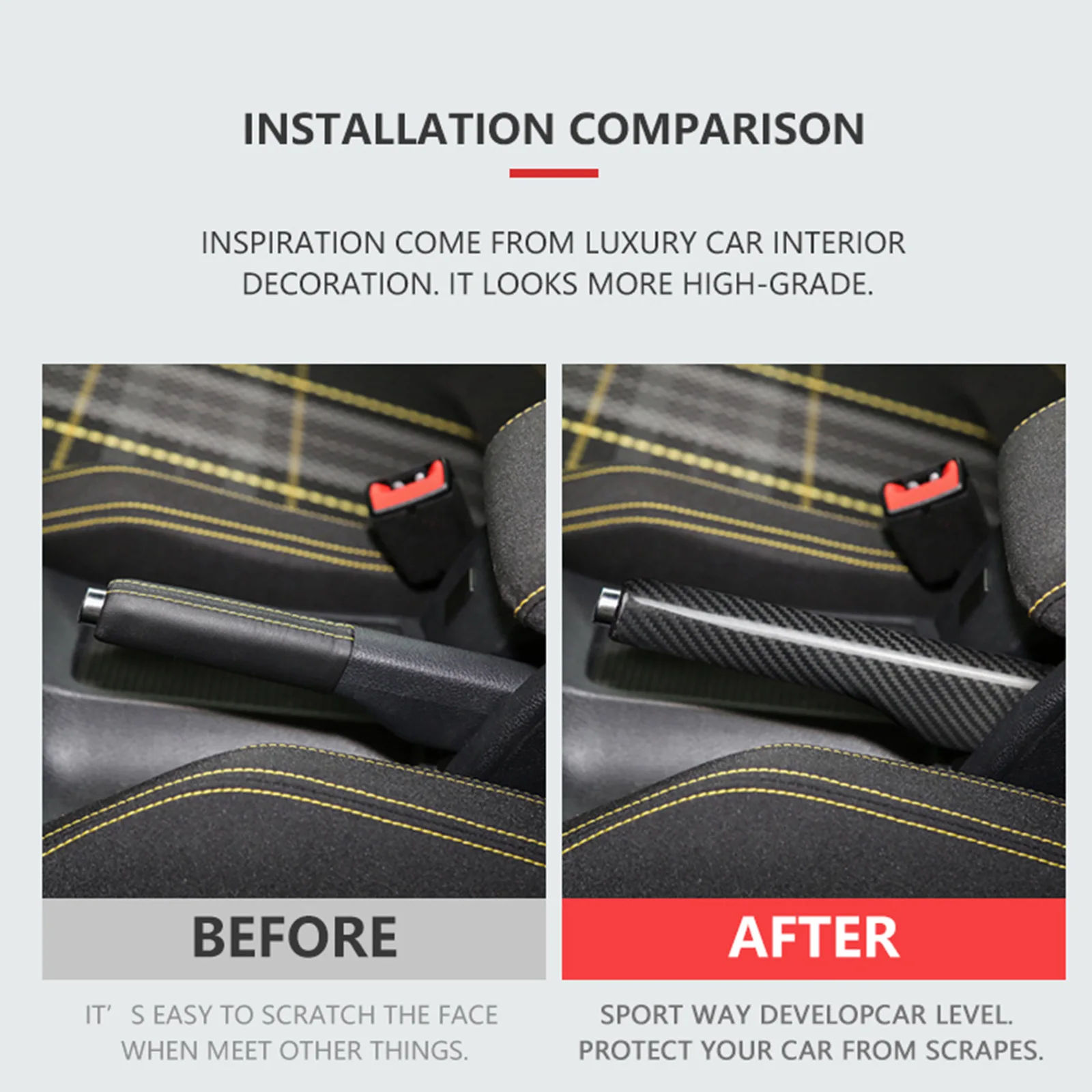 Real Hard Carbon Fiber Handbrake Grips Cover Trim For VW EOS Convertible 2009-2011 Golf GOC Convertible 2012-2016
Real Hard Carbon Fiber Handbrake Grips Cover Trim For VW EOS Convertible 2009-2011 Golf GOC Convertible 2012-2016