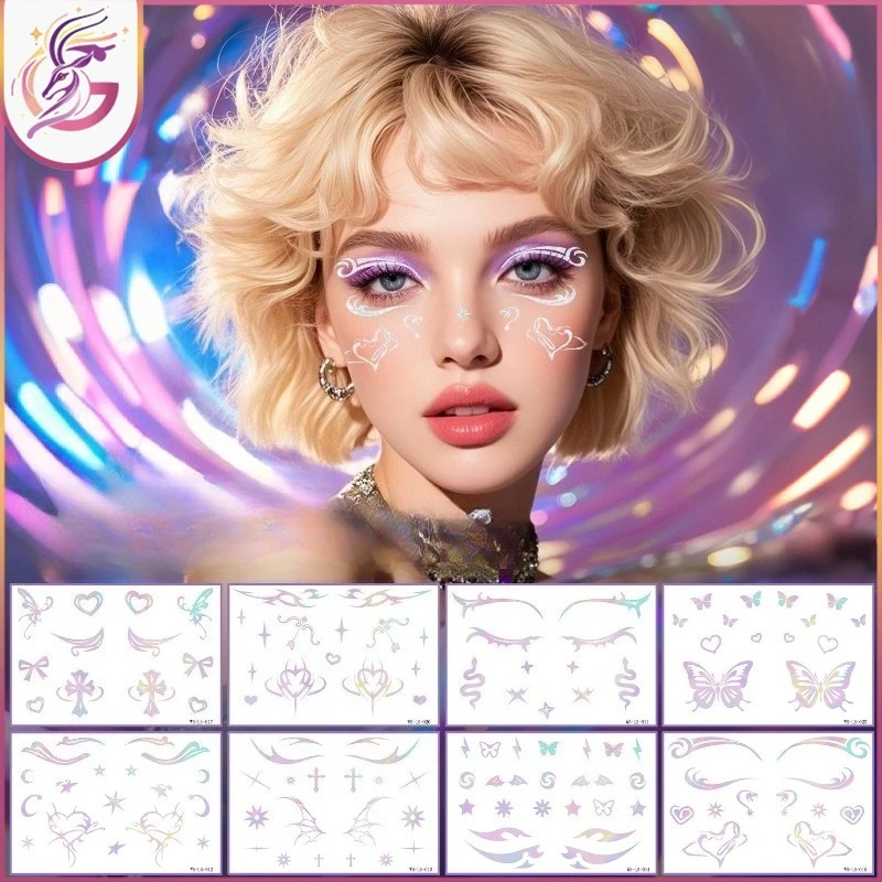 Голографическая подводка для глаз, татуировки, наклейки, дизайн макияжа глаз-бабочки для сценического выступления, музыкального фестиваля, гламурный боди-арт, сейф
Голографическая подводка для глаз, татуировки, наклейки, дизайн макияжа глаз-бабочки для сценического выступления, музыкального фестиваля, гламурный боди-арт, сейф