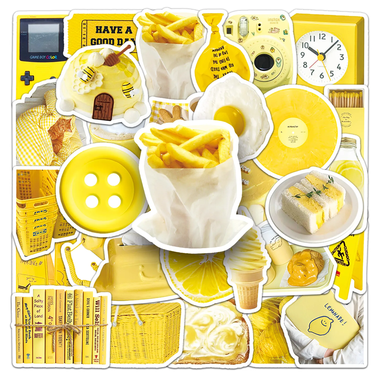 50PCS Minimalist Yellow Cozy Aesthetic Stickers Cute Minimalist Decals for Girls DIY Journal Scrapbooking Decor
50PCS Minimalist Yellow Cozy Aesthetic Stickers Cute Minimalist Decals for Girls DIY Journal Scrapbooking Decor 