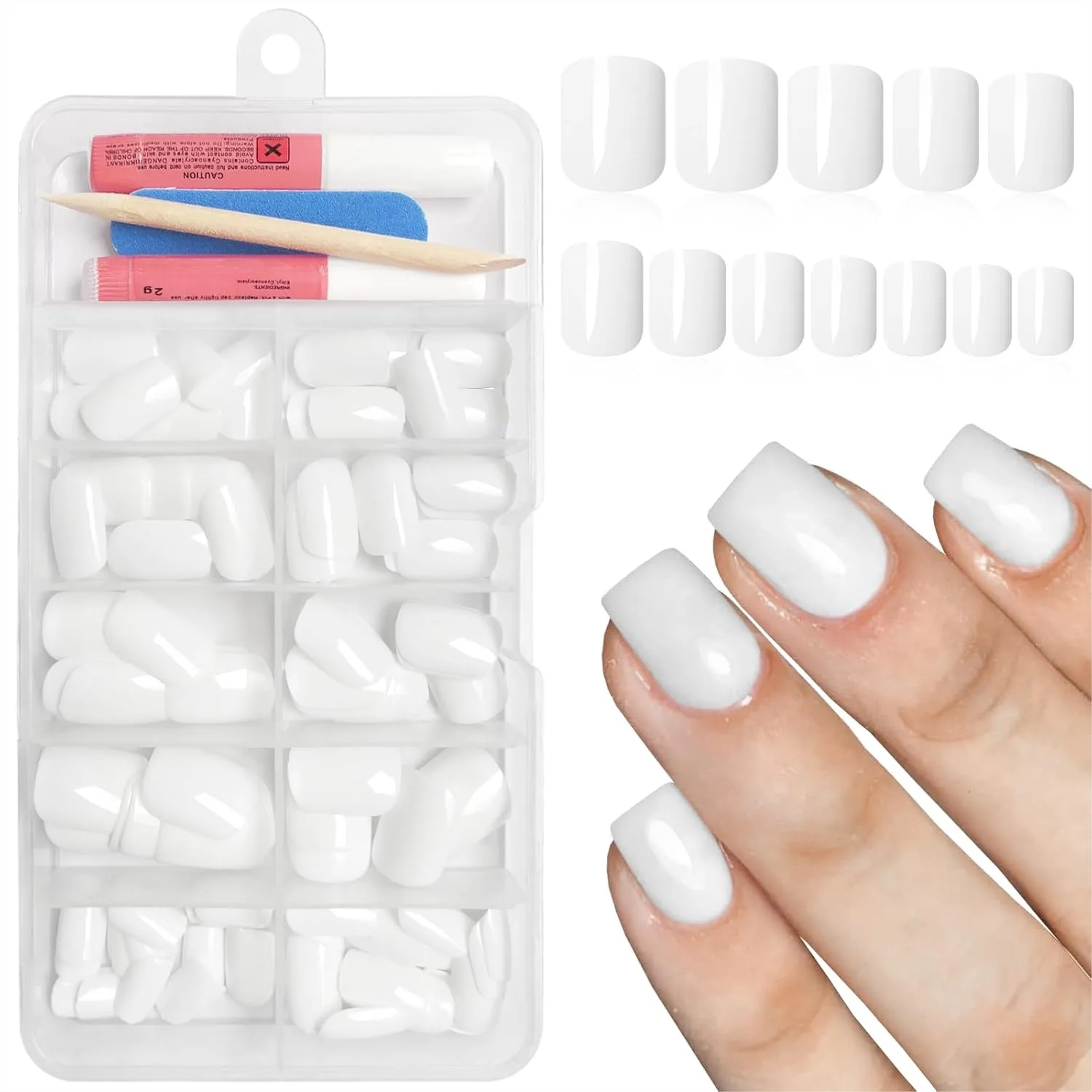 120Pcs Short Square Press on Nails, Glossy White Fake Nails Full Cover Acrylic Nail Tips Reusable with Glue for Women Girls
120Pcs Short Square Press on Nails, Glossy White Fake Nails Full Cover Acrylic Nail Tips Reusable with Glue for Women Girls