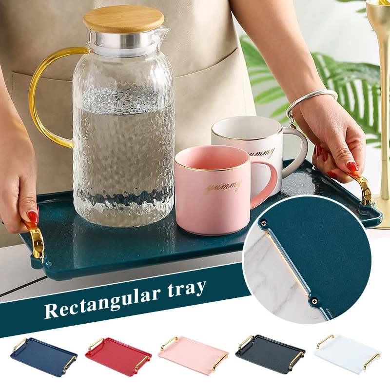 Plastic Serving Tray with Handles Home Kitchen Hotel Supplies Rectangle Nordic Serving Fruit Bowl Cup Storage Tray
Plastic Serving Tray with Handles Home Kitchen Hotel Supplies Rectangle Nordic Serving Fruit Bowl Cup Storage Tray