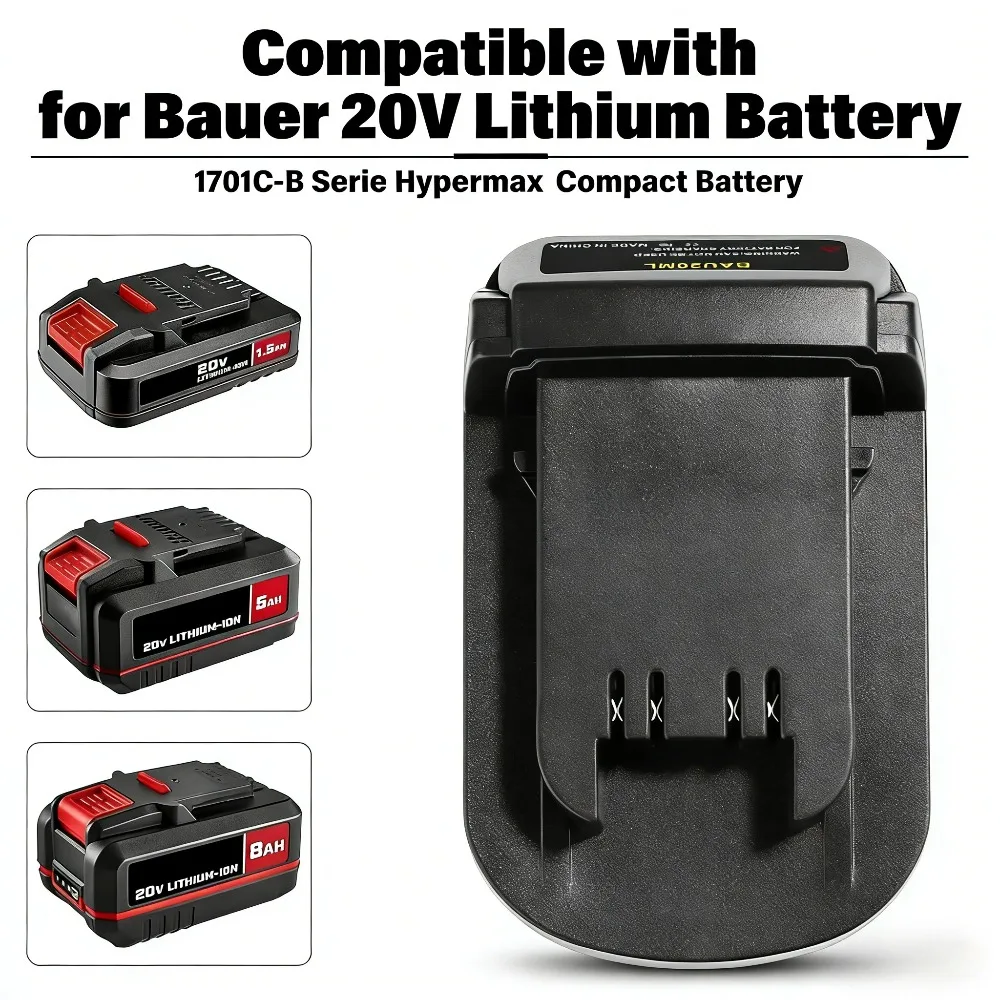 BAU20MIL Adapter for Bauer to for Milwaukee 18V Tools for Bauer 20V Lithium Battery Converter to for Milwaukee 18V Tool Drill
BAU20MIL Adapter for Bauer to for Milwaukee 18V Tools for Bauer 20V Lithium Battery Converter to for Milwaukee 18V Tool Drill