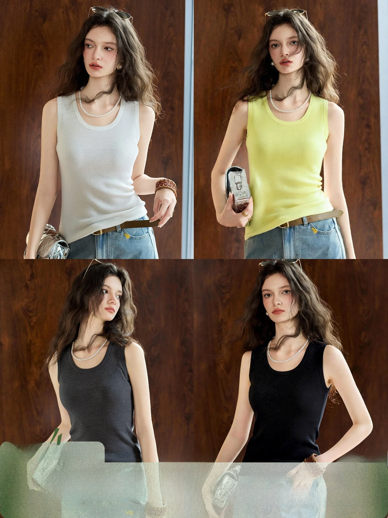 Women's Knitted Woolen Vest Underwear Camisole Soft Medium Gauge Cashmere U-Neckline Regular Fit Spring Season Fashion
Women's Knitted Woolen Vest Underwear Camisole Soft Medium Gauge Cashmere U-Neckline Regular Fit Spring Season Fashion