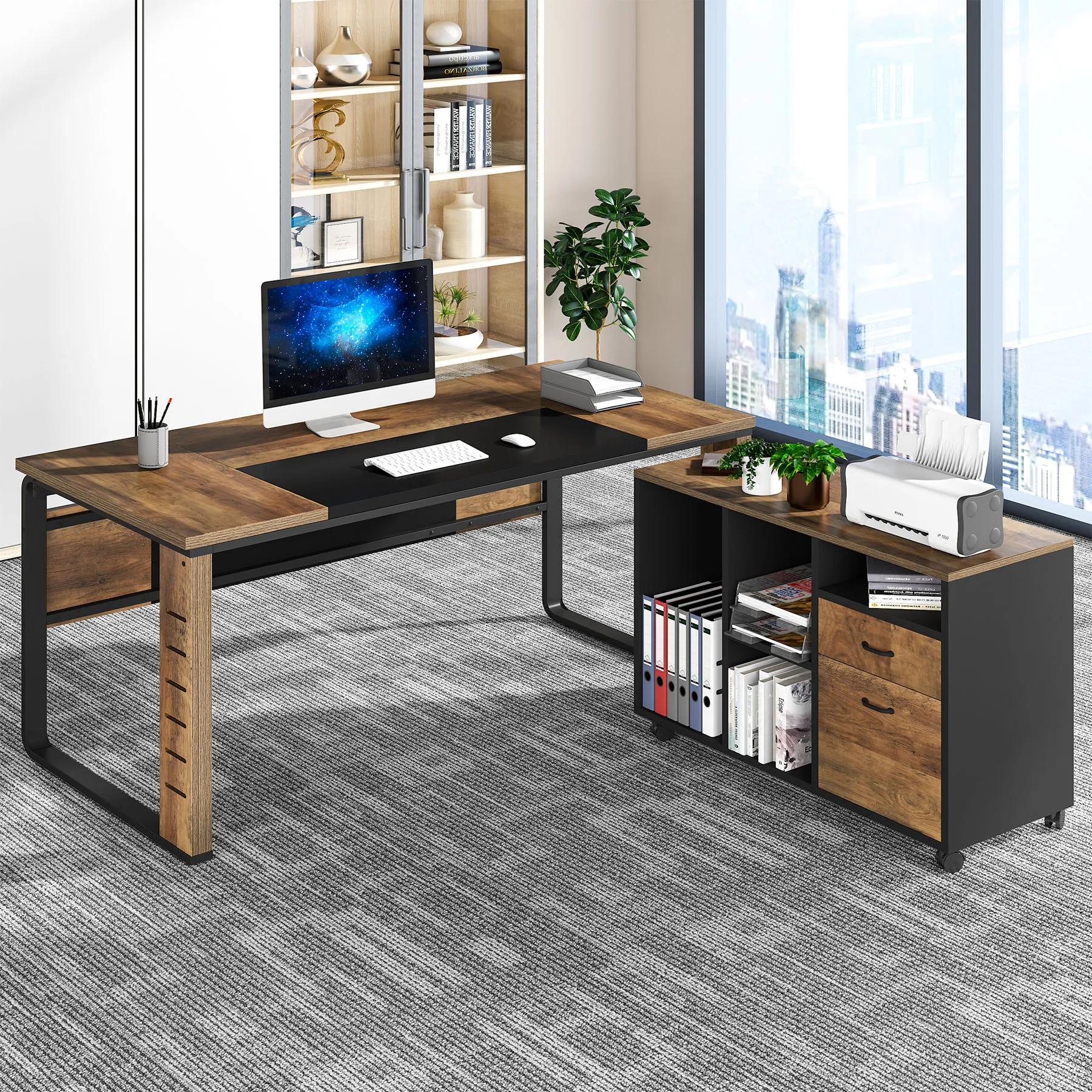 Tribesigns Large L-Shaped Computer Desk, 59 inch Executive Office Corner Desk Workstation Business Furniture
Tribesigns Large L-Shaped Computer Desk, 59 inch Executive Office Corner Desk Workstation Business Furniture