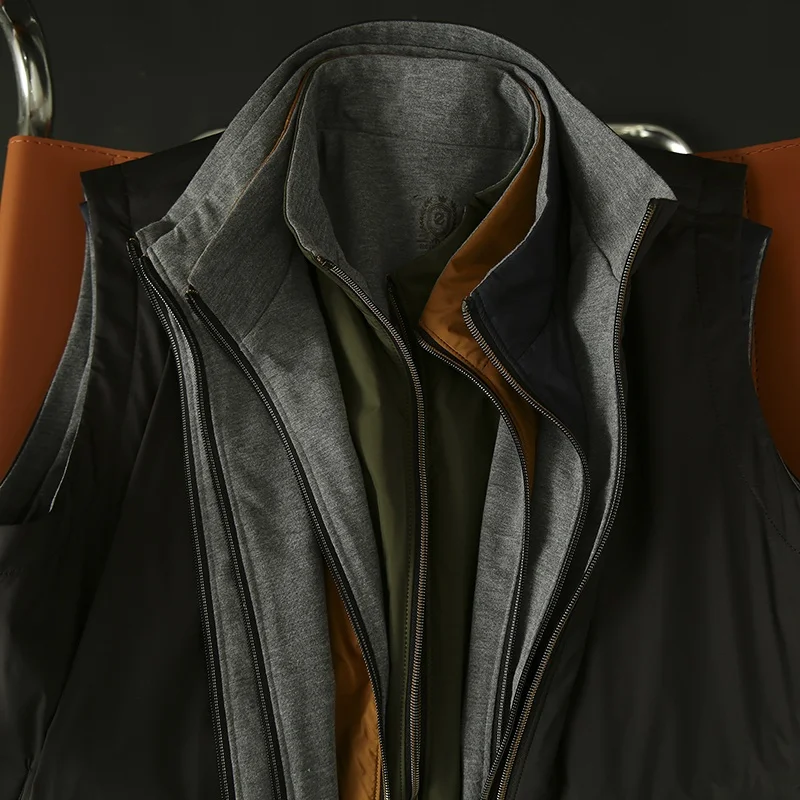 Ультралегкий мужской двусторонний жилет из технологичной ткани с 3D-кроем, воротником-стойкой, модный городской стиль, осенняя одежда
Ультралегкий мужской двусторонний жилет из технологичной ткани с 3D-кроем, воротником-стойкой, модный городской стиль, осенняя одежда