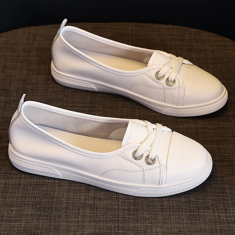 2026 New Genuine Leather White Sneakers For Women Spring Autumn Slip On Lazy Elastic Lace Design Breathable Perforated Vamp Low
2026 New Genuine Leather White Sneakers For Women Spring Autumn Slip On Lazy Elastic Lace Design Breathable Perforated Vamp Low