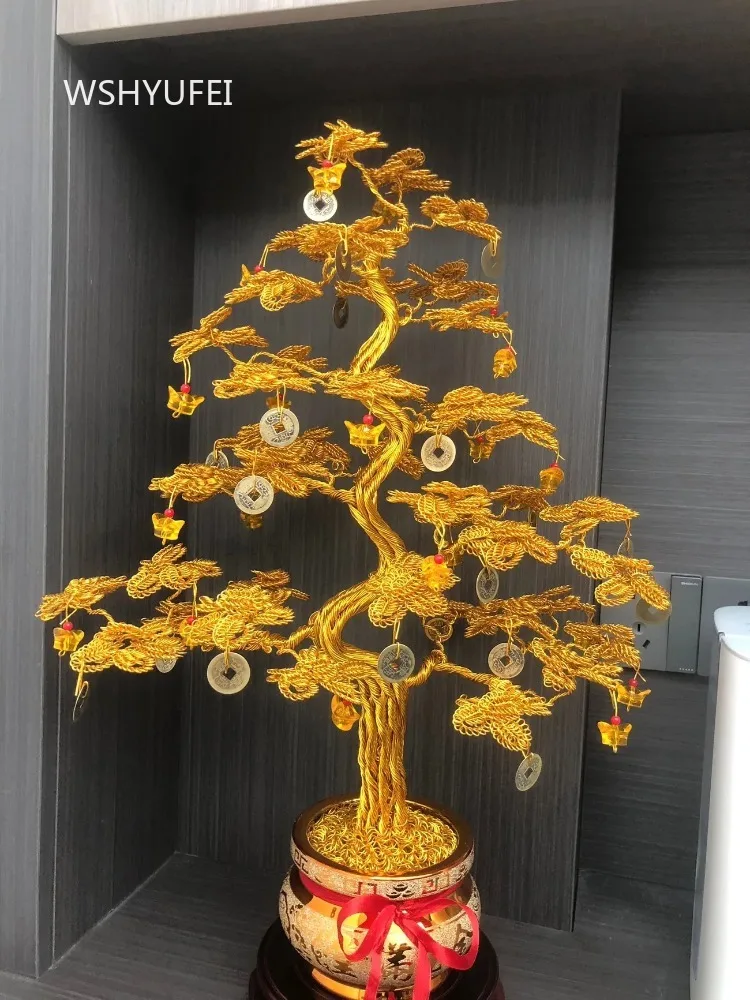 Golden Wealth Tree Ornament/Home Feng Shui Decoration/Handmade Weaving/Gift Attraction for Wealth Desk Decoration
Golden Wealth Tree Ornament/Home Feng Shui Decoration/Handmade Weaving/Gift Attraction for Wealth Desk Decoration