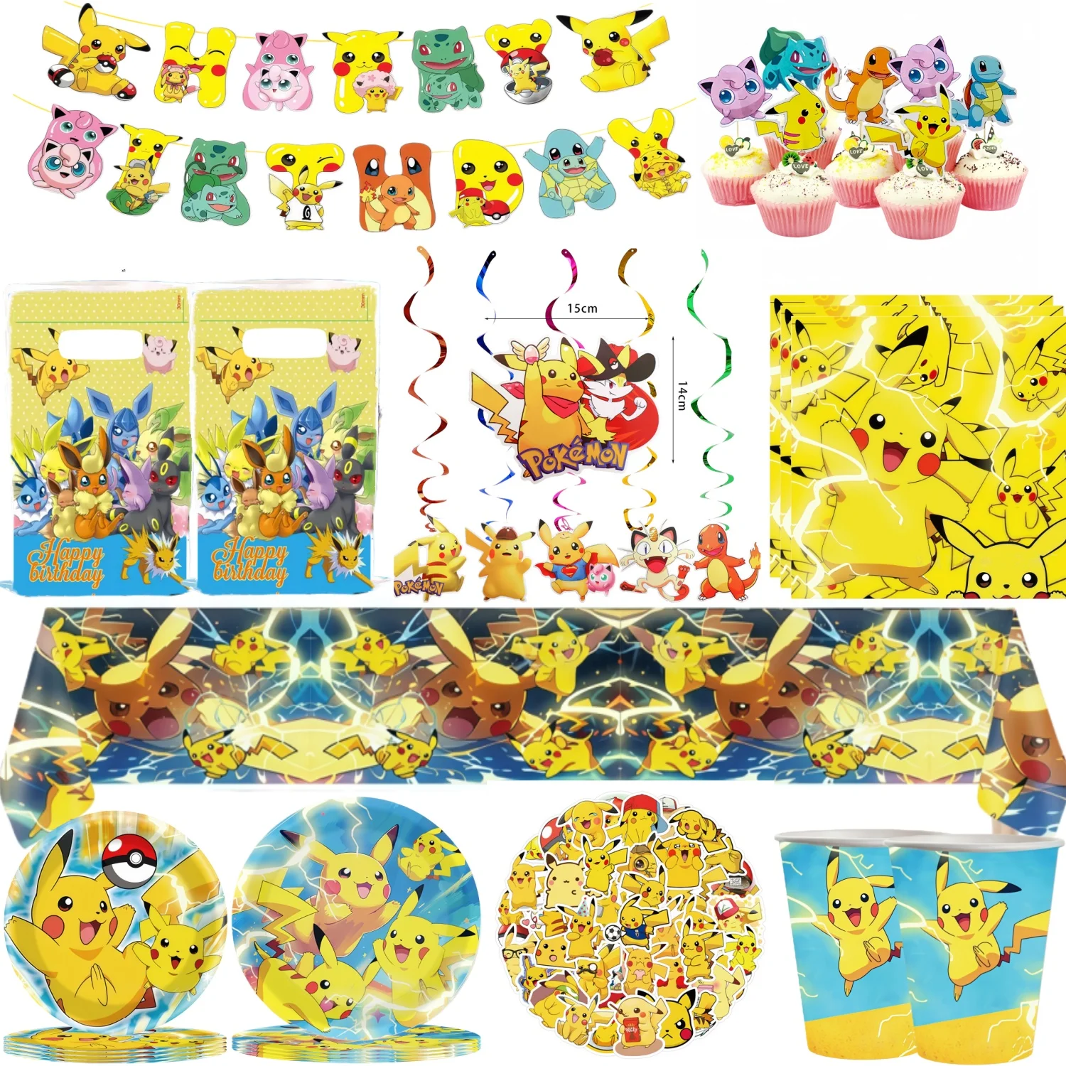 Pokemon Birthday Kit Pikachu Boy Birthday Decoration Tableware Tablecloth Plate Cup Napkin Bags Baby Shower pokemon Party Favors
Pokemon Birthday Kit Pikachu Boy Birthday Decoration Tableware Tablecloth Plate Cup Napkin Bags Baby Shower pokemon Party Favors