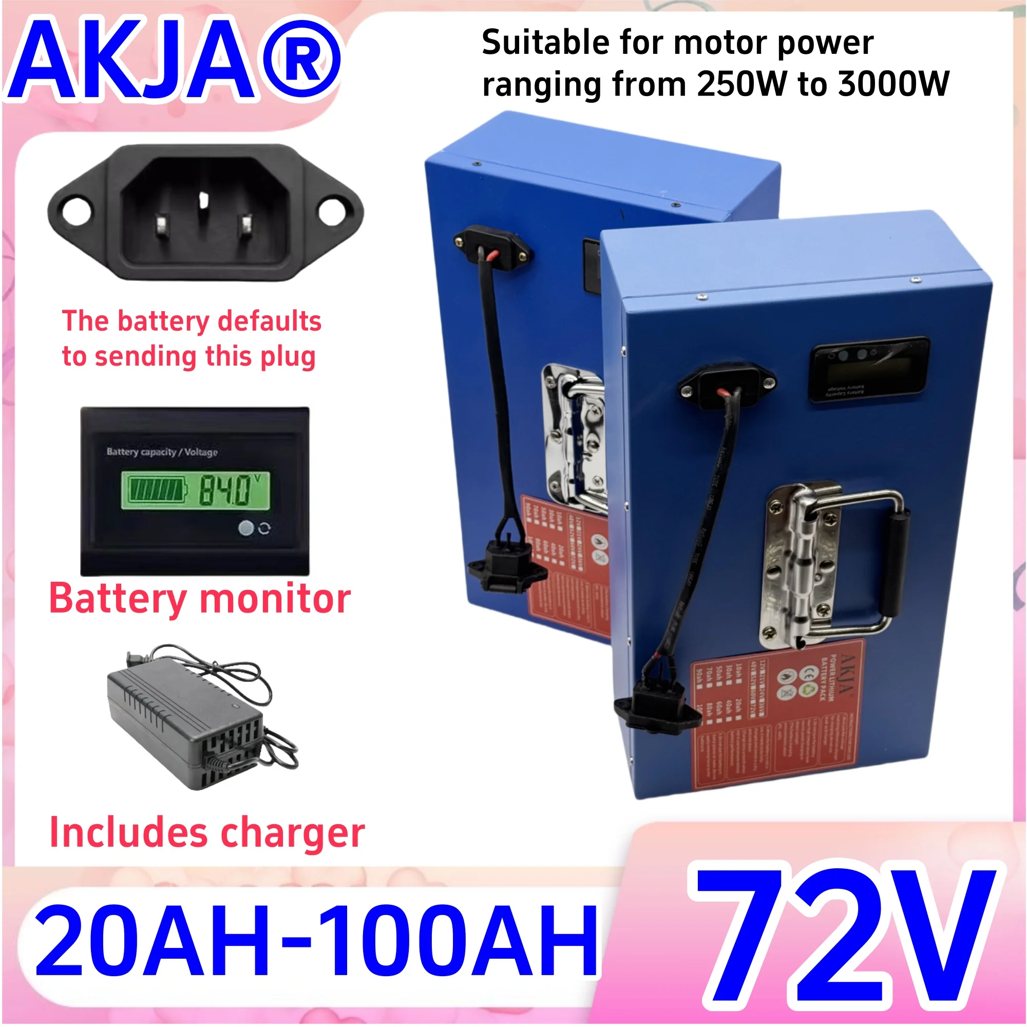 Air fast transportation,72V100AH,Send within 24 hours,18650 lithium battery,Lithium battery pack,Suitable for motors below 3000W
Air fast transportation,72V100AH,Send within 24 hours,18650 lithium battery,Lithium battery pack,Suitable for motors below 3000W