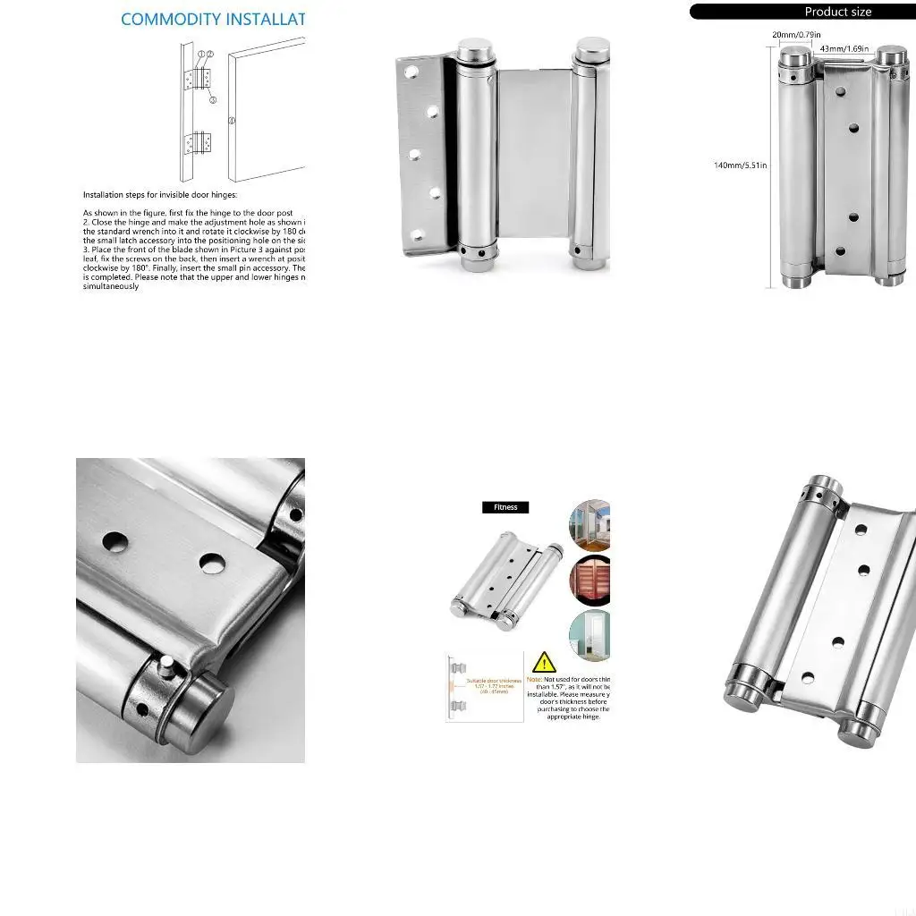 U4LA Bidirectional Opening Spring Hinges Stainless Steel For Bar Cafe Swing Door
U4LA Bidirectional Opening Spring Hinges Stainless Steel For Bar Cafe Swing Door