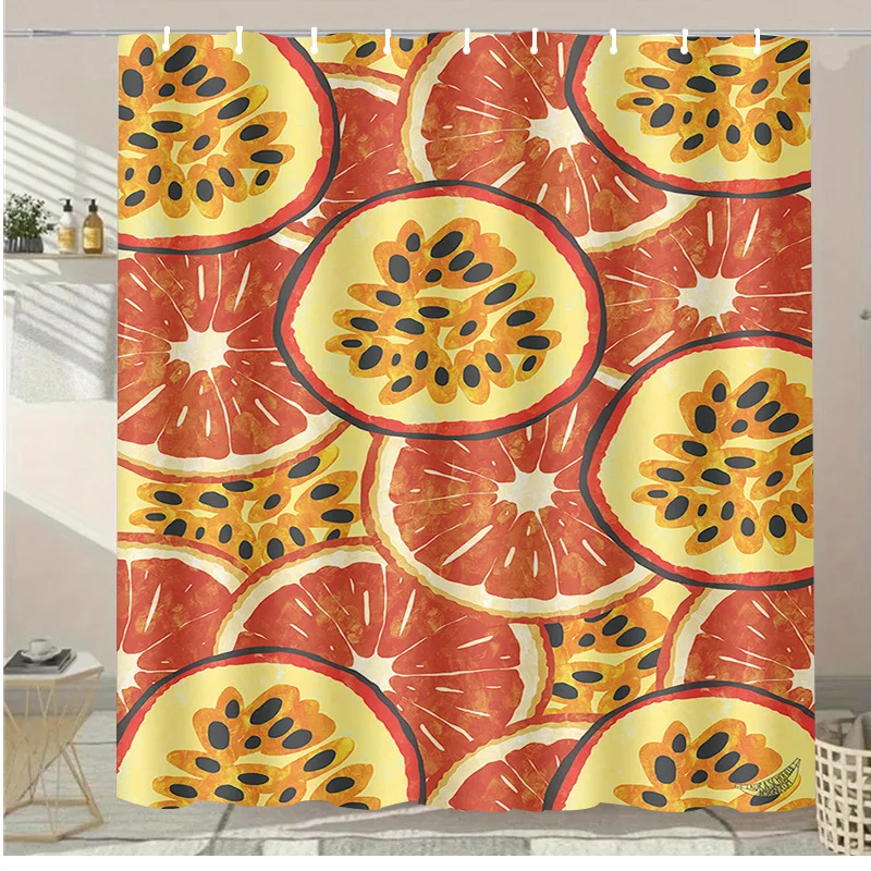 Orange passion fruit Washable Dirt-Resistant Shower Curtain Shower Head waterproof Polyester Bath Curtain For Home Decor
Orange passion fruit Washable Dirt-Resistant Shower Curtain Shower Head waterproof Polyester Bath Curtain For Home Decor