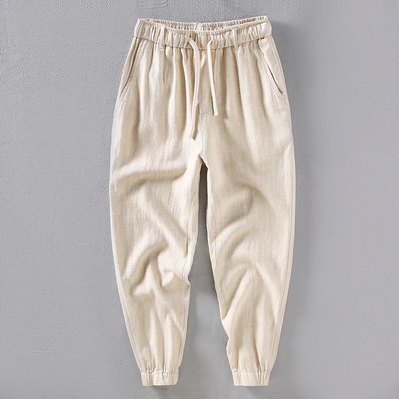 Мужские повседневные свободные льняные брюки: дышащие, тонкие, из хлопка и льна, с эластичным поясом, манжетами и винтажным дизайном. Летняя мода.
Мужские повседневные свободные льняные брюки: дышащие, тонкие, из хлопка и льна, с эластичным поясом, манжетами и винтажным дизайном. Летняя мода.