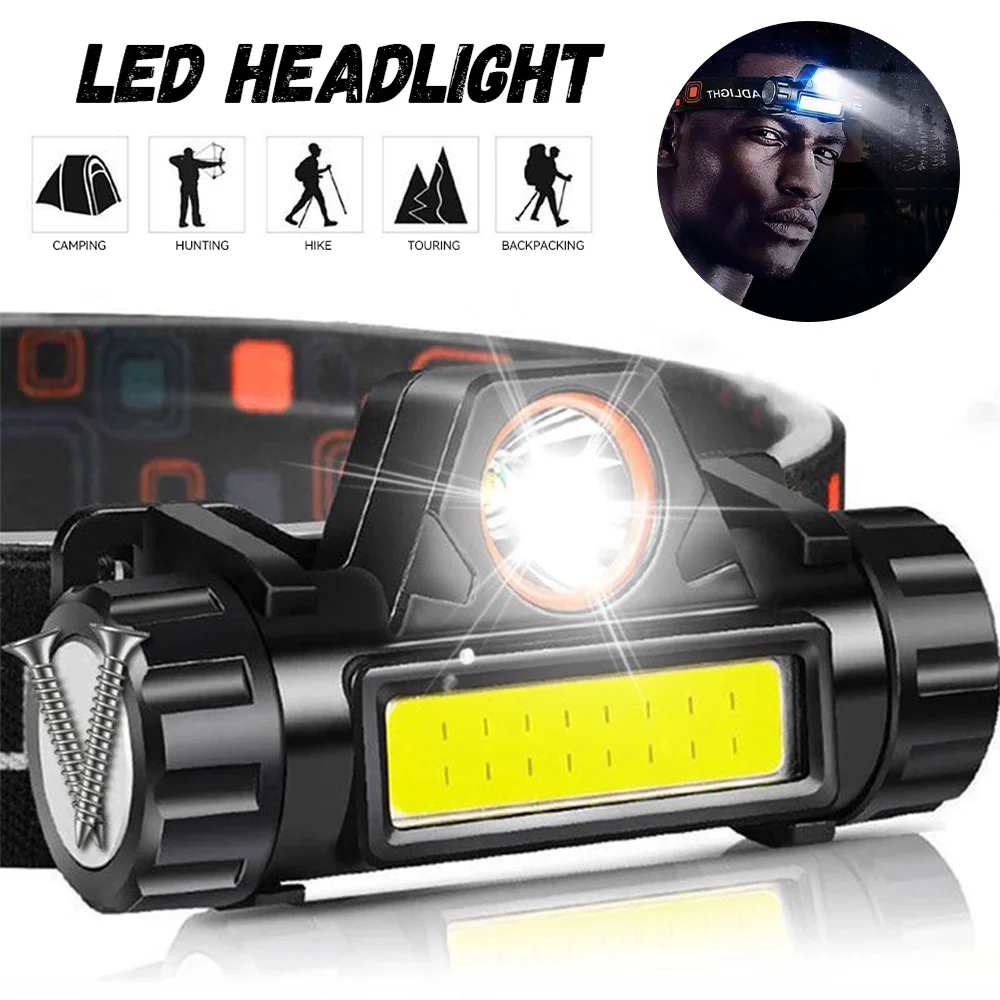 Portable LED Cap-lamp Dual Light Source Headlamp XPE+COB USB Rechargeable Headlight Miner Pitman Camping Hunting Hiking Fishing
Portable LED Cap-lamp Dual Light Source Headlamp XPE+COB USB Rechargeable Headlight Miner Pitman Camping Hunting Hiking Fishing
