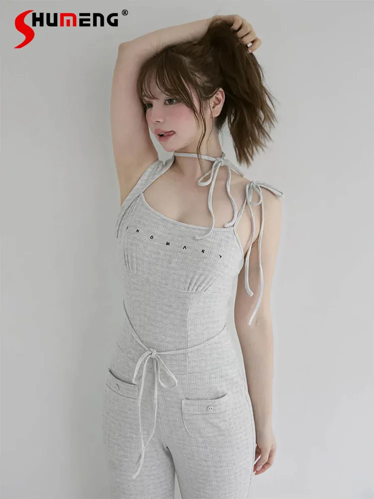 Summer New Sexy Hot Girl Slim Fit Jumpsuit for Women Japan Style Fashion Sweet Lace-Up Off-Shoulder Letter Embroidery Trousers
Summer New Sexy Hot Girl Slim Fit Jumpsuit for Women Japan Style Fashion Sweet Lace-Up Off-Shoulder Letter Embroidery Trousers