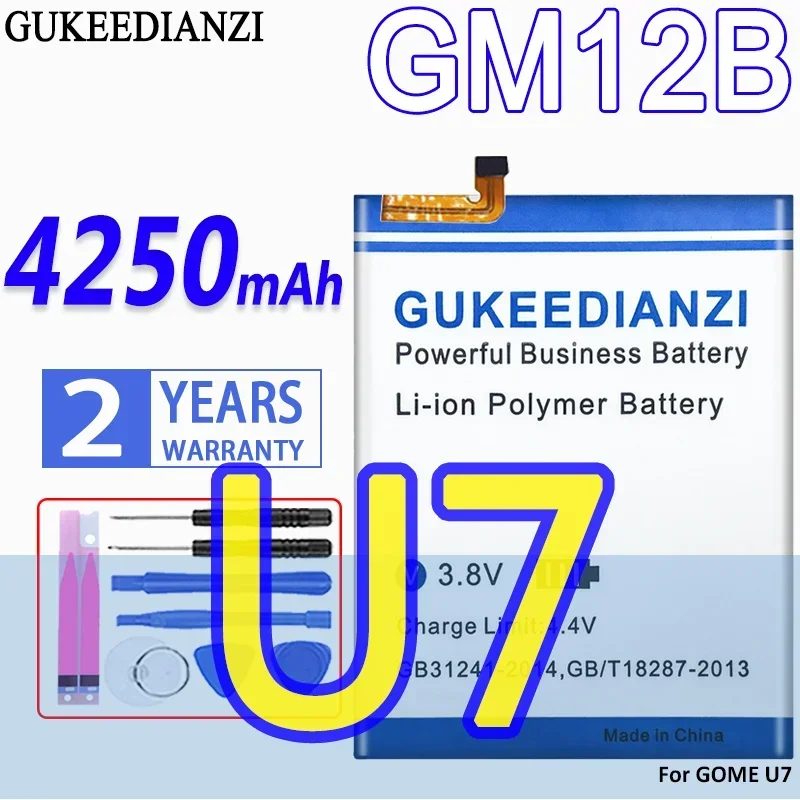 High Capacity GUKEEDIANZI Battery GM12B 4250mAh For GOME U7 Mobile Phone Batteries
High Capacity GUKEEDIANZI Battery GM12B 4250mAh For GOME U7 Mobile Phone Batteries